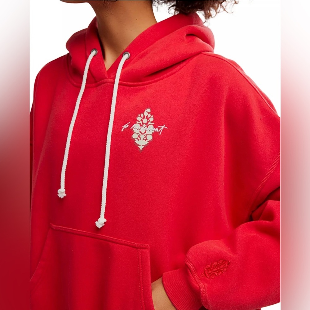 FP Movement Women's Final Call Front Logo Hoodie Size Small in Cranberry